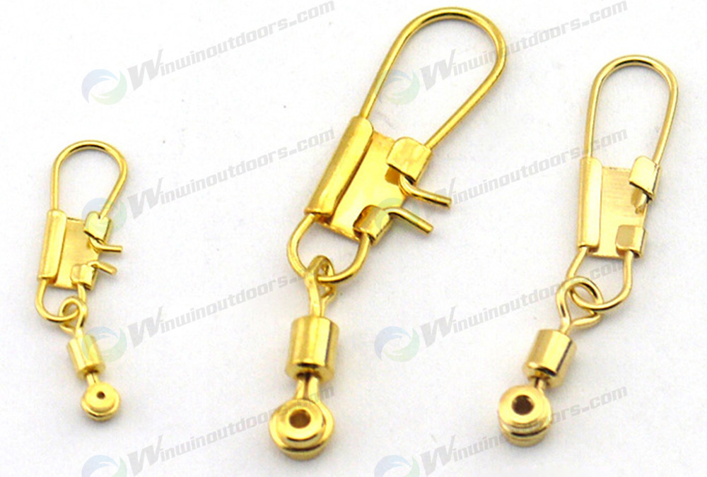 Gold Color Brass Head Swivel With Interlock Snap WWS757